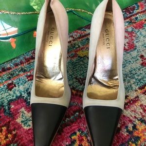 Gucci HIGH heels. Suede with leather tip. 10m.